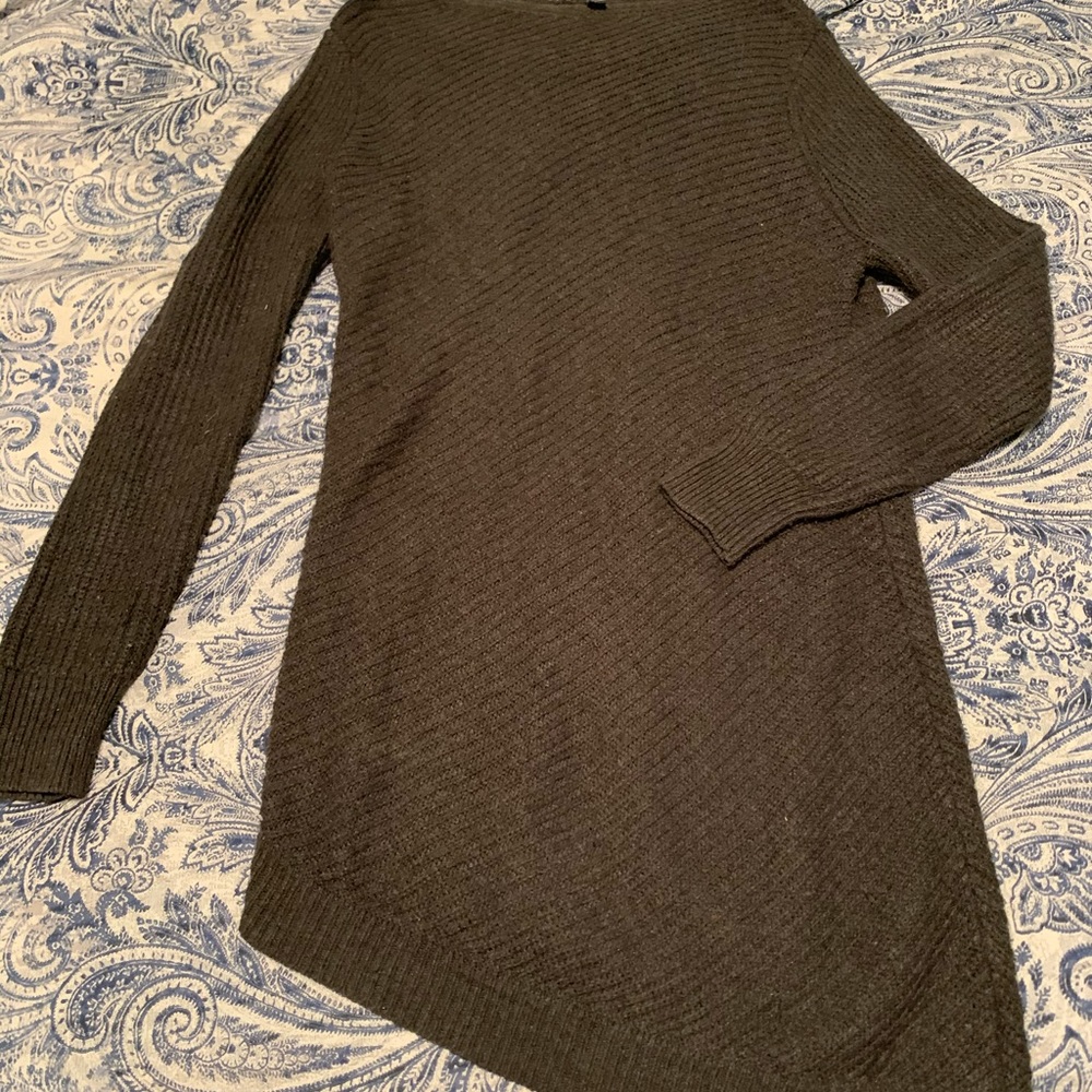 Grey angled sweater dress